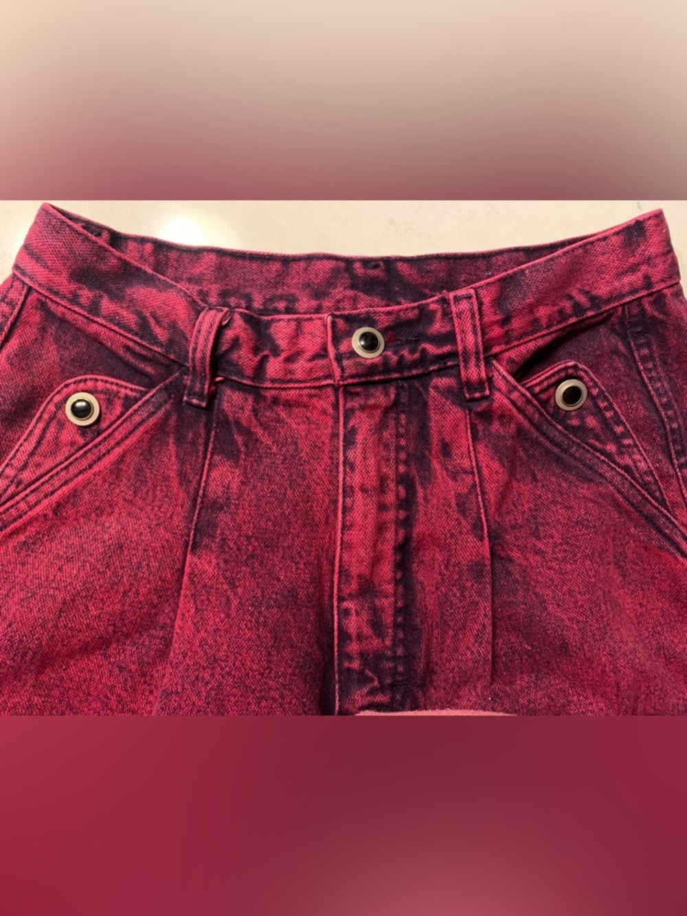 Wrangler Vintage Red Acid Wash Cotton High Rise Western Jeans 80’s-90’s - Picture 5 of 8